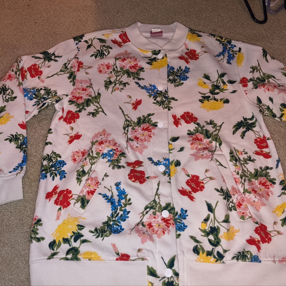 Floral Print Button-Up Jacket